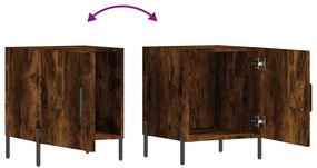 Mesa cabeceira 2pcs 40x40x50cm derivado madeira carvalho fumado
