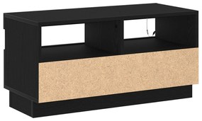 Estante de TV vidaXL com Luzes LED em Carvalho Preto 100x35x40 cm de M
