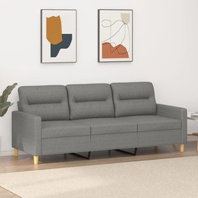 vidaXL Sofá de 3 lugares 180 cm tecido cinza-escuro