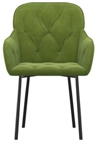 Cadeiras de jantar 2 pcs veludo verde-claro