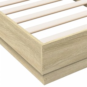 Estrutura de cama 75x190cm derivados de madeira carvalho sonoma