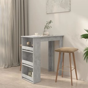 Mesa de bar com prateleira 102x50x103,5 cm cinza cimento