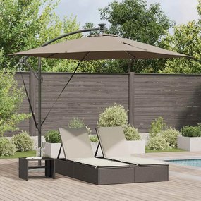 vidaXL Guarda-sol de Bananeira Cantilever Cinzento-acastanhado