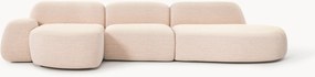 Sofá de canto modular em bouclé com chaise longue Wolke (4 lugares)