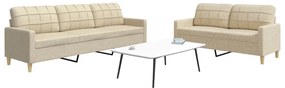 2 pcs conjunto de sofás tecido cor creme