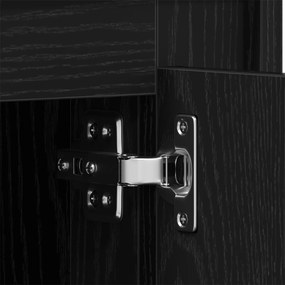 Armário de TV vidaXL Preto Carvalho 80x35x45 cm Madeira Engenharia