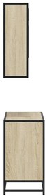 2 pcs conj. móveis casa banho derivados madeira carvalho sonoma