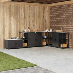 vidaXL Prateleira de Armazenamento de Cozinha Preto 60 x 50 x 92 cm