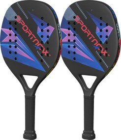 SPORTNOW Conjunto de Pás de Pickleball com 2 Pás, Superfície em Fibra de Carbono, Cabo Antiderrapante, Bolsa para Indoor & Outdoor | Aosom Portugal