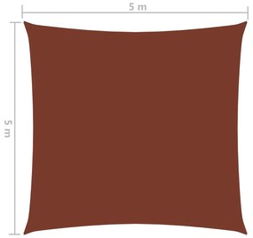 Para-sol estilo vela tecido oxford quadrado 5x5 m terracota