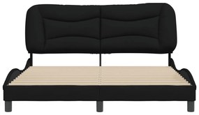 Estrutura de cama sem colchão 160x200 cm tecido preto