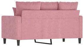 Sofá de 2 lugares veludo 120 cm rosa