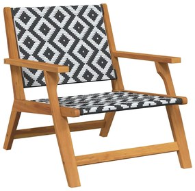Conjunto de Cadeiras de Jardim com Mesa - 5 Peças, Preto e Branco, Mad