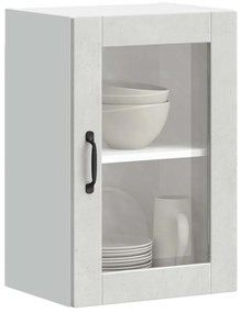 Armário de parede de cozinha porta de vidro Porto cinza betão