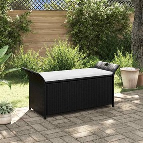 vidaXL Banco de arrumação com almofadão 138 cm vime PE castanho