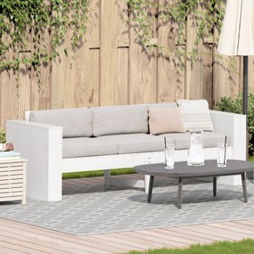 vidaXL Sofá de Jardim para 3 Pessoas Branco Madeira Médio Durável