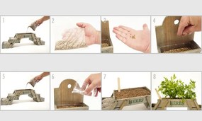 Mini Horta Plegável – 5 Compartimentos – 71,5x15,5x18 cm – Em Madeira