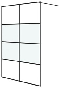Divisória de chuveiro 140x195 cm vidro semiopaco ESG preto