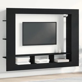 Armário de TV Suspenso vidaXL Preto Carvalho 152x22x113 cm