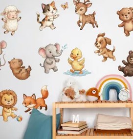 Zoo feliz na parede: Conjunto de 12 animais fabulosos