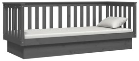 Sofá-cama 75x190 cm madeira de pinho maciça cinzento
