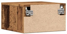 Mesas de cabeceira de parede 2 pcs 35x35x20cm cor madeira velha