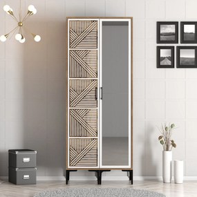 Roupeiro Kumsal PR – Nogueira/Branco – 80x47,5x201,4 cm
