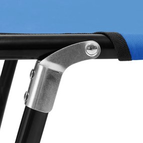 Espreguiçadeira/cama dobrável aço azul
