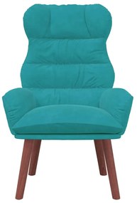 Cadeira Relaxante Veludo Turquesa