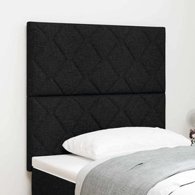 vidaXL Cabeceira Preta 90 cm - Design de Blocos de Diamante em Tecido
