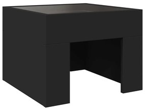 Mesa de centro com luzes LED Infinity 40x40x30 cm preto