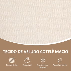 Sofá de 2 Lugares Estofado em Chenille com 2 Almofadas Laváveis e Apoio para os Braços em Vime Sintético 123x75x88 cm Bege