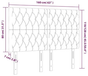 Cabeceira cama 4 pcs tecido 80x7x78/88 cm cinzento-acastanhado