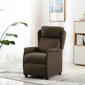Cadeira Recliner de Massagem em Tecido Castanho