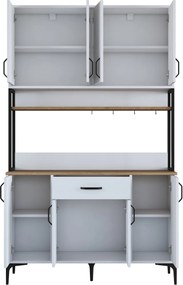 Armário Alto de Cozinha "Stella" - 120 x 198,6 x 40 cm - Nogueira e Br