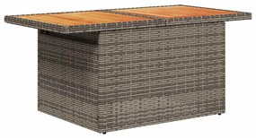 8 pcs conj. sofás jardim c/ almofadões vime PE/acácia castanho