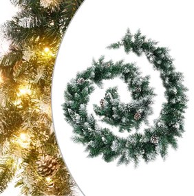 345170 vidaXL Grinalda de Natal com luzes LED 5,2 m PVC verde