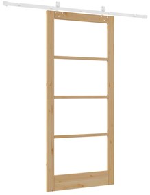 Conjunto de Porta Deslizante vidaXL com Hardware 93x211 cm Madeira Mac