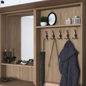 Hall Stand EA108 – Branco e Noz – 179,4x226,4x37,5 cm