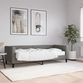 vidaXL Sofá-cama com colchão 80x200 cm tecido cinzento-escuro