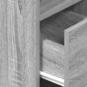 Mesa de cabeceira com gaveta 25x31x66 cm cinzento sonoma
