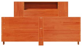 Cama sem colchão 120x190 cm madeira pinho maciça castanho-mel