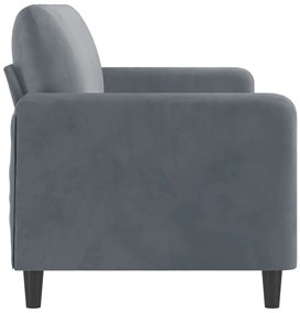 Sofá de 3 lugares 180 cm veludo cinza-escuro