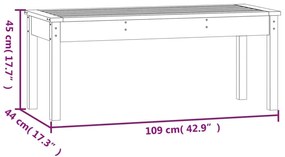 Banco de jardim 109x44x45 cm madeira de pinho maciça cinzento
