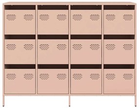 Aparador 135x39x103,5 cm aço laminado a frio rosa