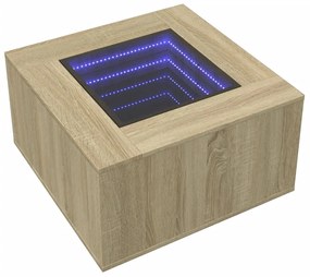 Mesa de centro c/ LEDs 60x60x40 cm derivados de madeira
