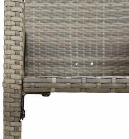 5 pcs conj. bar jardim sem almofadões vime PE/acácia cinzento