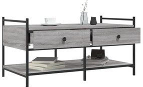 Mesa de centro 99x50x50 cm derivados de madeira cinzento sonoma