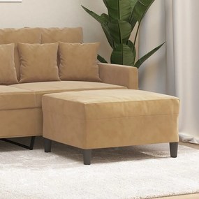vidaXL Apoio de pés 70x55x41 cm veludo castanho