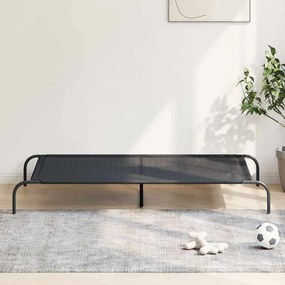 Cama para cães elevada 150x90x20 cm Textilene e aço preto